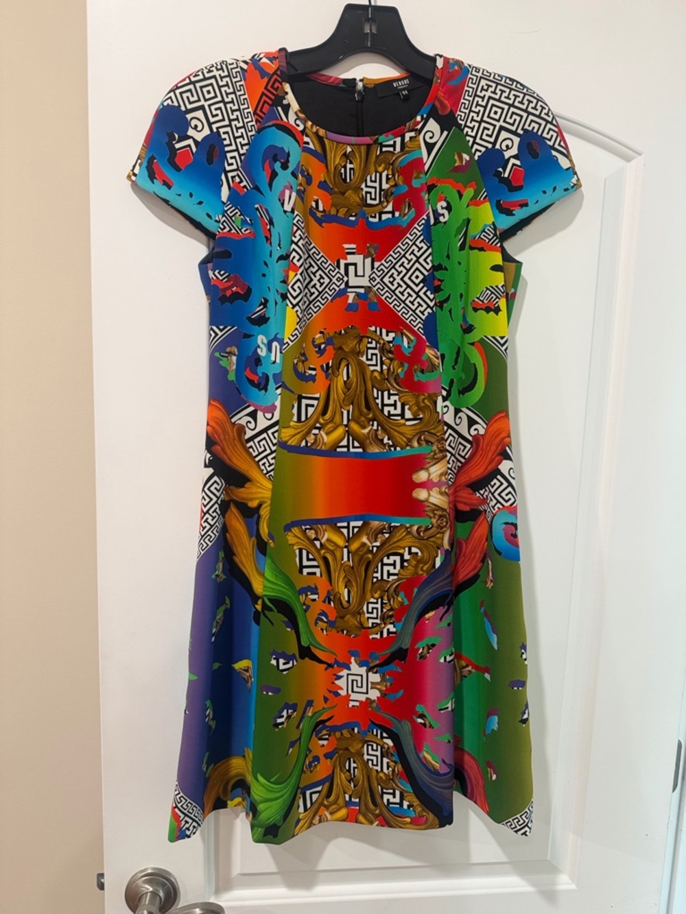 Versus Versace Multicolor Baroque Print A-Line Dress